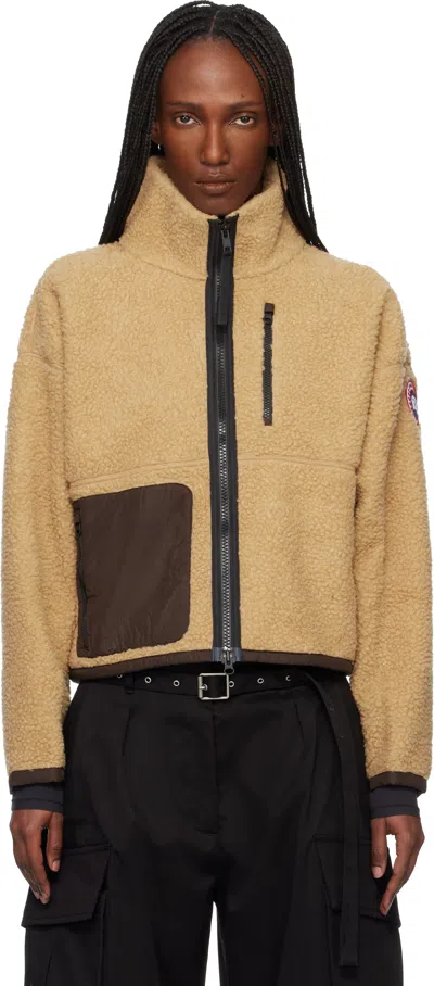 Canada Goose Beige Simcoe Zip Up Fleece Jacket In Nude
