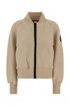Canada Goose Beige Wool Blend Sierra Fleece Bomber Jacket In Brown