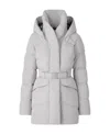 Canada Goose Belted Padded Down Jacket In Gray