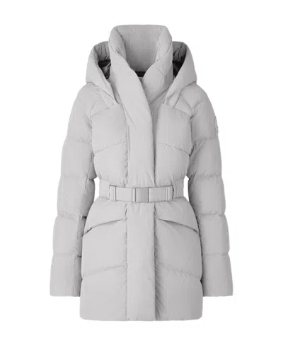 Canada Goose Belted Padded Down Jacket In Grey