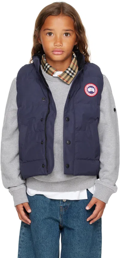 Canada Goose Big Kids Navy Vanier Down Vest In Purple