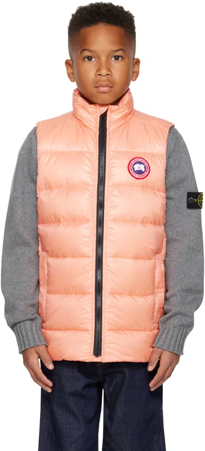 Canada Goose Big Kids Pink Crofton Down Vest In 1666 Daylily