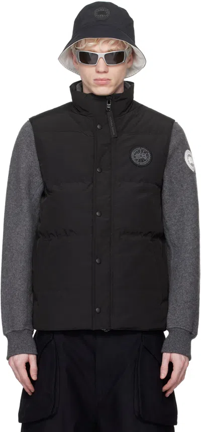 Canada Goose Black Black Label Garson Down Vest In Black - Noir