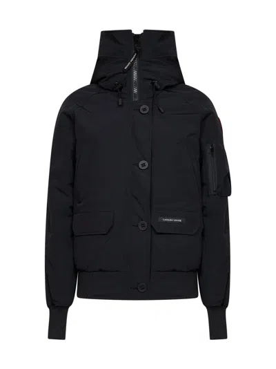 Canada Goose Black Chilliwack Hooded Bomber Jacket