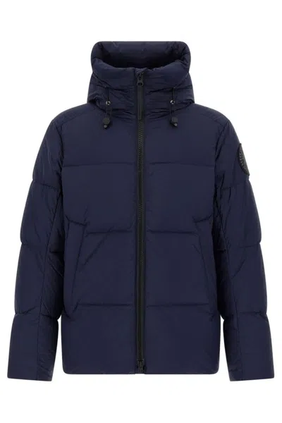 CANADA GOOSE BLACK CLASSIC FRONT-ZIP JACKET WITH HIGH COLLAR AND UTILITY POCKETS