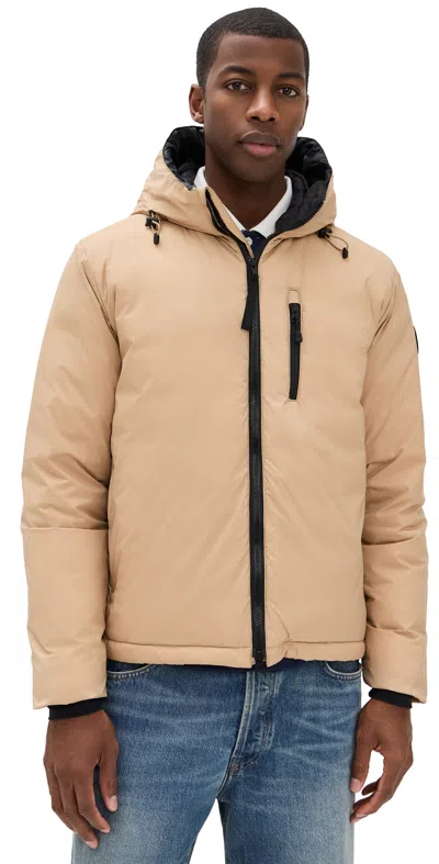 CANADA GOOSE BLACK DISC LODGE HOODIE JACKET DESERT SAND