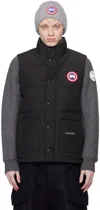 Canada Goose Charcoal Polyester Blend Freestyle Sleeveless Down Jacket In Black