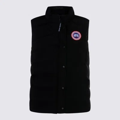 Canada Goose Black Gilet Down Jacket In Blue