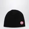 CANADA GOOSE CANADA GOOSE BLACK HAT WITH PATCH