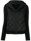 Canada Goose Hybridge Cardigan With Padded Front Panel In Black