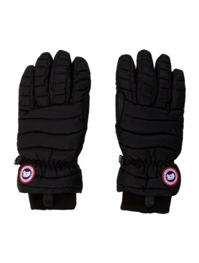 Pre-owned Canada Goose Black Insulated Gloves With Buckle Closure