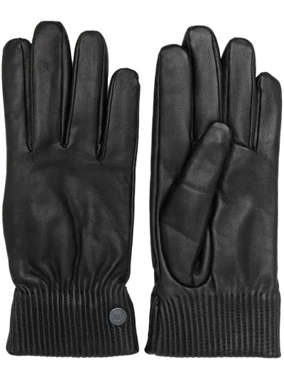 CANADA GOOSE CANADA GOOSE BLACK LEATHER GLOVES