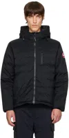 Canada Goose Lodge Packable Windproof 750 Fill Power Down Hooded Jacket In Black - Noir