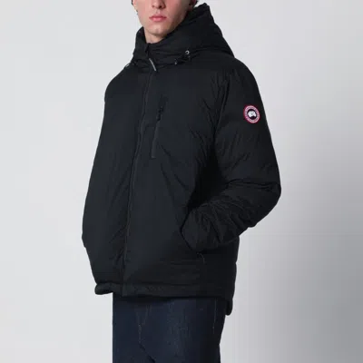 Canada Goose Lodge Hood Jacket Quilted Design Pockets In Blue
