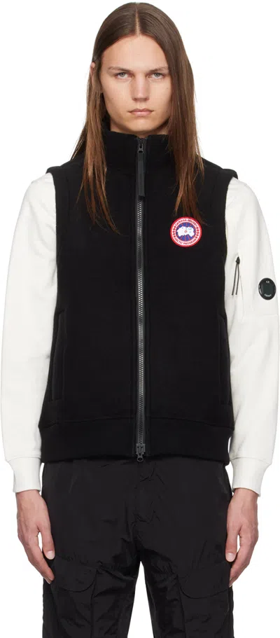 Canada Goose Mersey Logo-appliquéd Recycled Wool-blend Fleece Gilet In Black