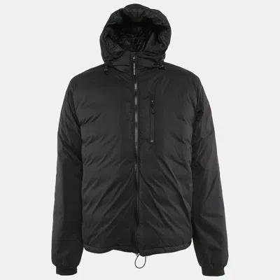 Pre-owned Canada Goose Black Nylon Hooded Down Jacket Xl