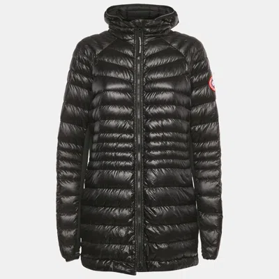 Pre-owned Canada Goose Black Nylon Hooded Zip-up Down Jacket Xl