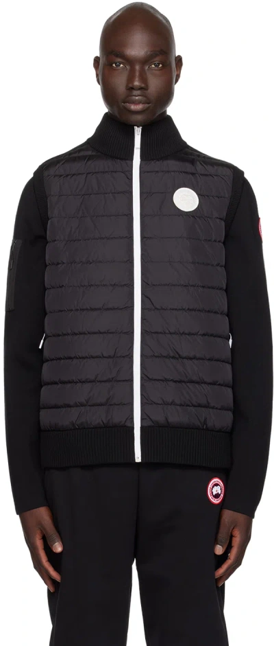Canada Goose Black Paneled Down Vest In Black/white