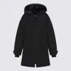 Canada Goose Long Hooded Down Jacket With Adjustable Cuffs In Black