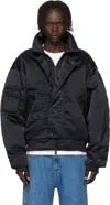 Canada Goose Black Seguin Aviator Down Bomber Jacket In Black