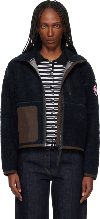 Canada Goose Black Simcoe Zip Up Fleece Jacket In Blue