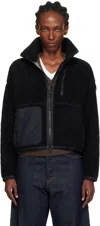 Canada Goose Black Simcoe Zip Up Fleece Sweater In Black