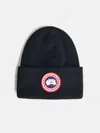 Canada Goose Black Wool Beanie In Black