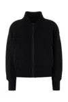 Canada Goose Black Wool Blend Sierra Fleece Bomber Jacket In Black