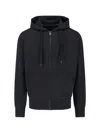 Canada Goose Black Zip-up Hoodie With Drawstring And Logo Patch In Black