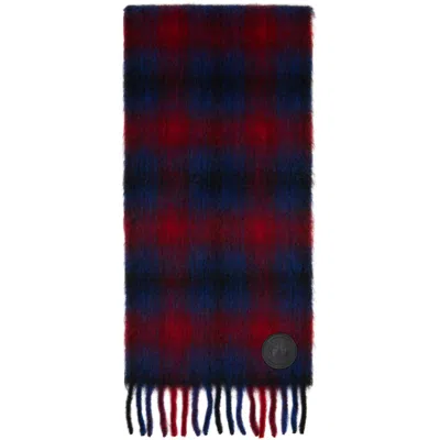 Canada Goose Blue & Red Mohair Scarf In Multi