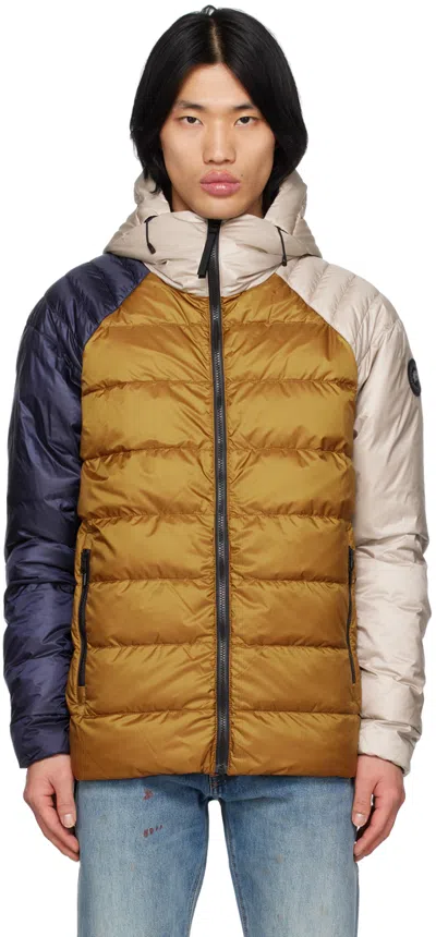 CANADA GOOSE BLUE & TAN BLACK LABEL LEGACY REVERSIBLE DOWN JACKET