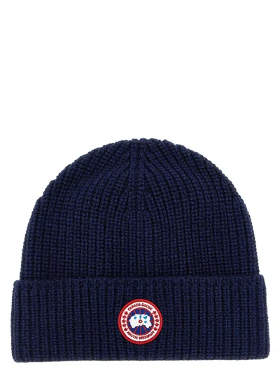 Canada Goose Blue Logo Beanie Hat