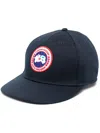 Canada Goose Branded Adjustable Baseball Cap With Curved Brim In Black