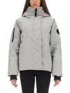Canada Goose Hooded Bomber Jacket Featuring Side Pockets In Grey