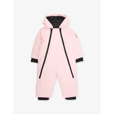 Canada Goose Babies' Brand-patch Padded-down Snowsuit 9 In Pink