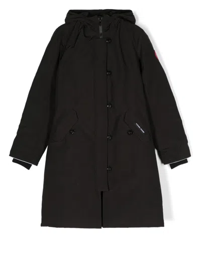 Canada Goose Kids' Brittania Button-front Parka In Black
