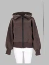 Canada Goose Brown Zip-front High Collar Wool-blend Sweatshirt In Brown