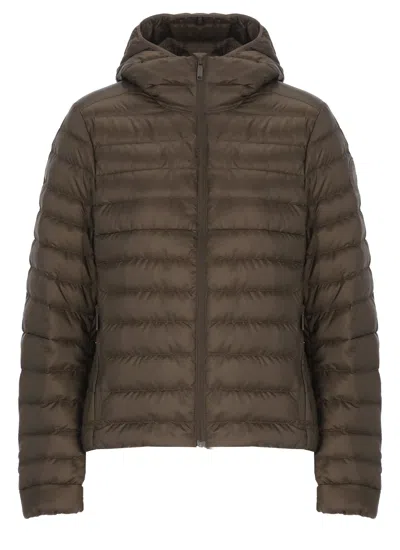 Canada Goose Brown Aethera Hooded Quilted Down Jacket In Green
