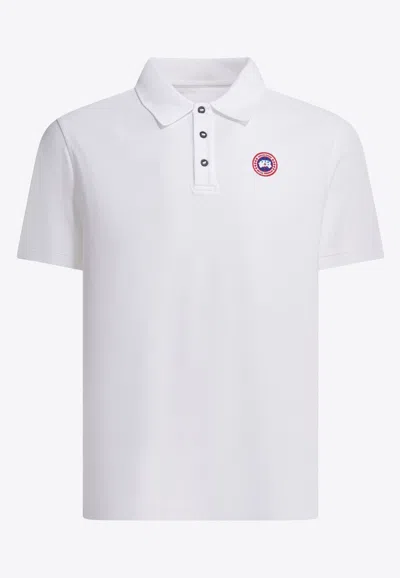 Canada Goose Buckley Logo Patch Polo T-shirt In White