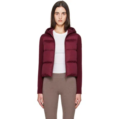Canada Goose Burgundy Hybridge Tonal Disc Wide Hoodie Vest In 9601 Burnt Vermillio
