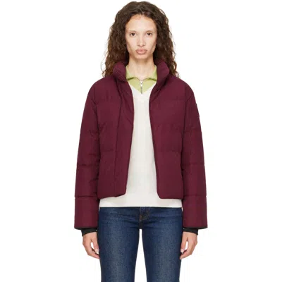 Canada Goose Burgundy Tonal Disc Grandview Cropped Down Jacket In 9601 Burnt Vermillio