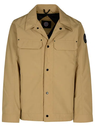 Canada Goose Burnaby Beige Cotton Blend Jacket In Neutrals