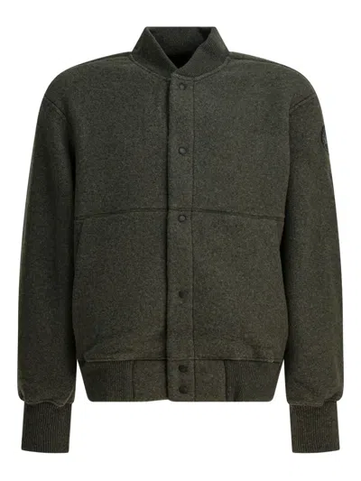 Canada Goose Button Fleece Bomber Jacket In Green