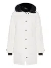 Canada Goose Button Hooded Coat In White