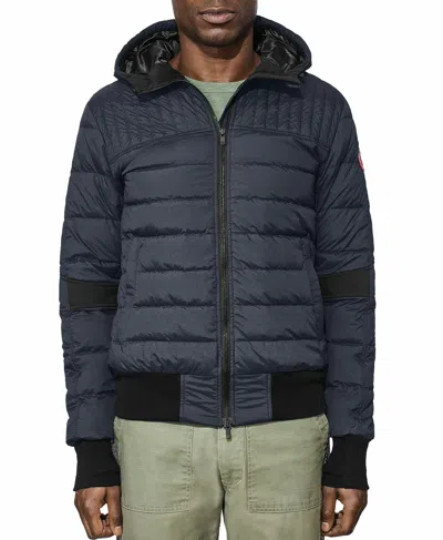 Pre-owned Canada Goose Cabri Hooded Down Lightweight Slim Fit Bomber Jacket -blue- Small