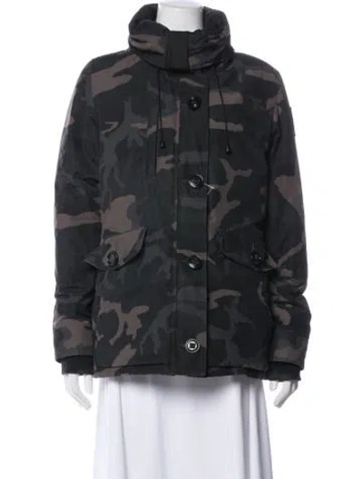 Pre-owned Canada Goose Camouflage Print Down Coat In Gray