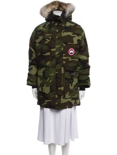 Pre-owned Canada Goose Camouflage Print Down Coat In Green