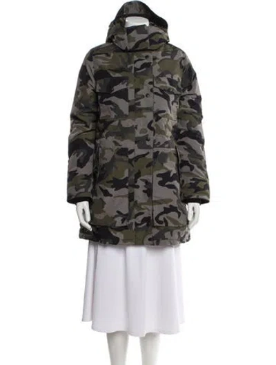 Pre-owned Canada Goose Camouflage Print Down Coat In Green