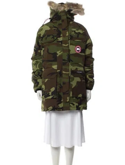 Pre-owned Canada Goose Camouflage Print Down Coat In Green
