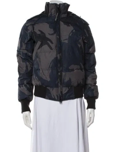 Pre-owned Canada Goose Camouflage Print Down Jacket In Blue